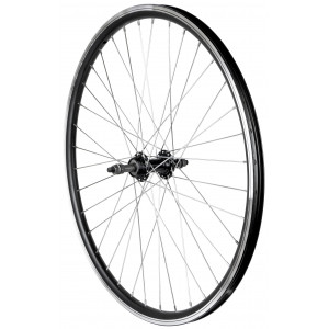 Takapyörä 26" alloy freewheel hub, DoubleWall black rim