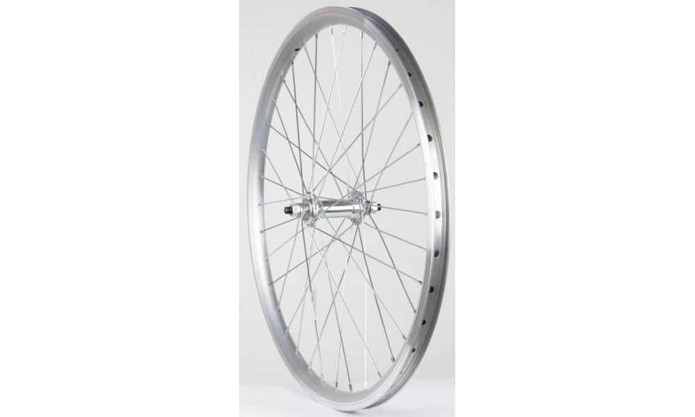 Etupyörä 24" alloy hub, DoubleWall silver rim 30mm 