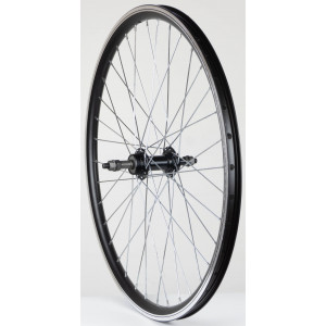 Takapyörä 24" alloy freewheel hub, DoubleWall black rim