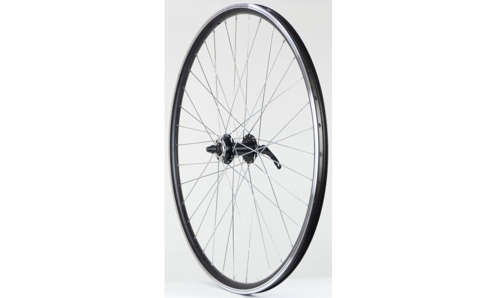 Etupyörä 28/29" Alu disc QR hub, machinery bearings doublewall black rim 