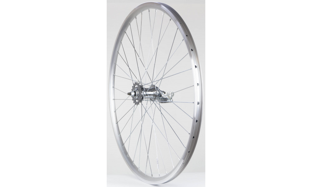 Takapyörä 28" Velosteel single speed hub, DoubleWall silver rim 