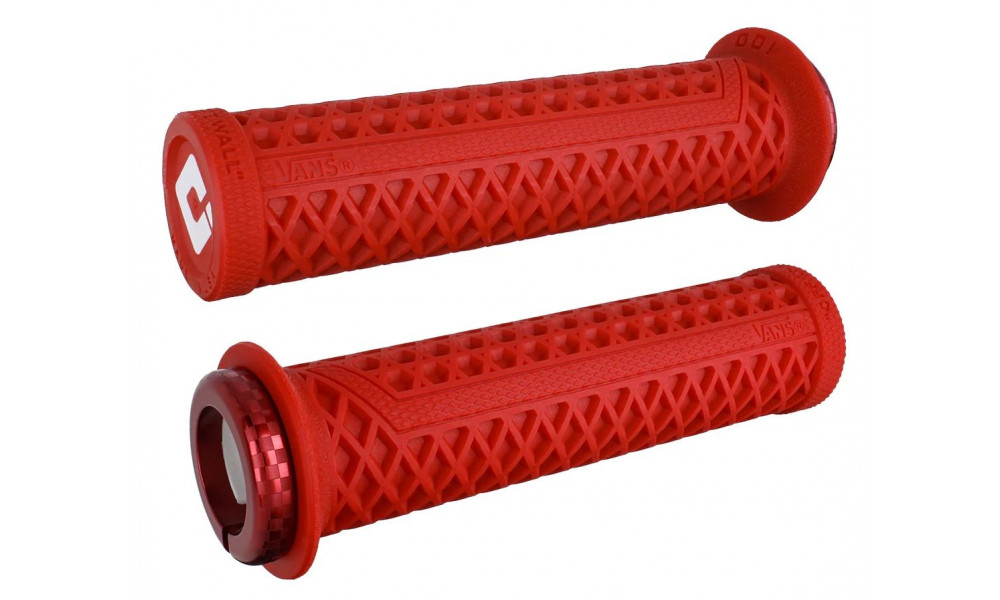 Kädensijat ODI Vans v2.1 MTB Lock-on 135mm White/Red-Red 