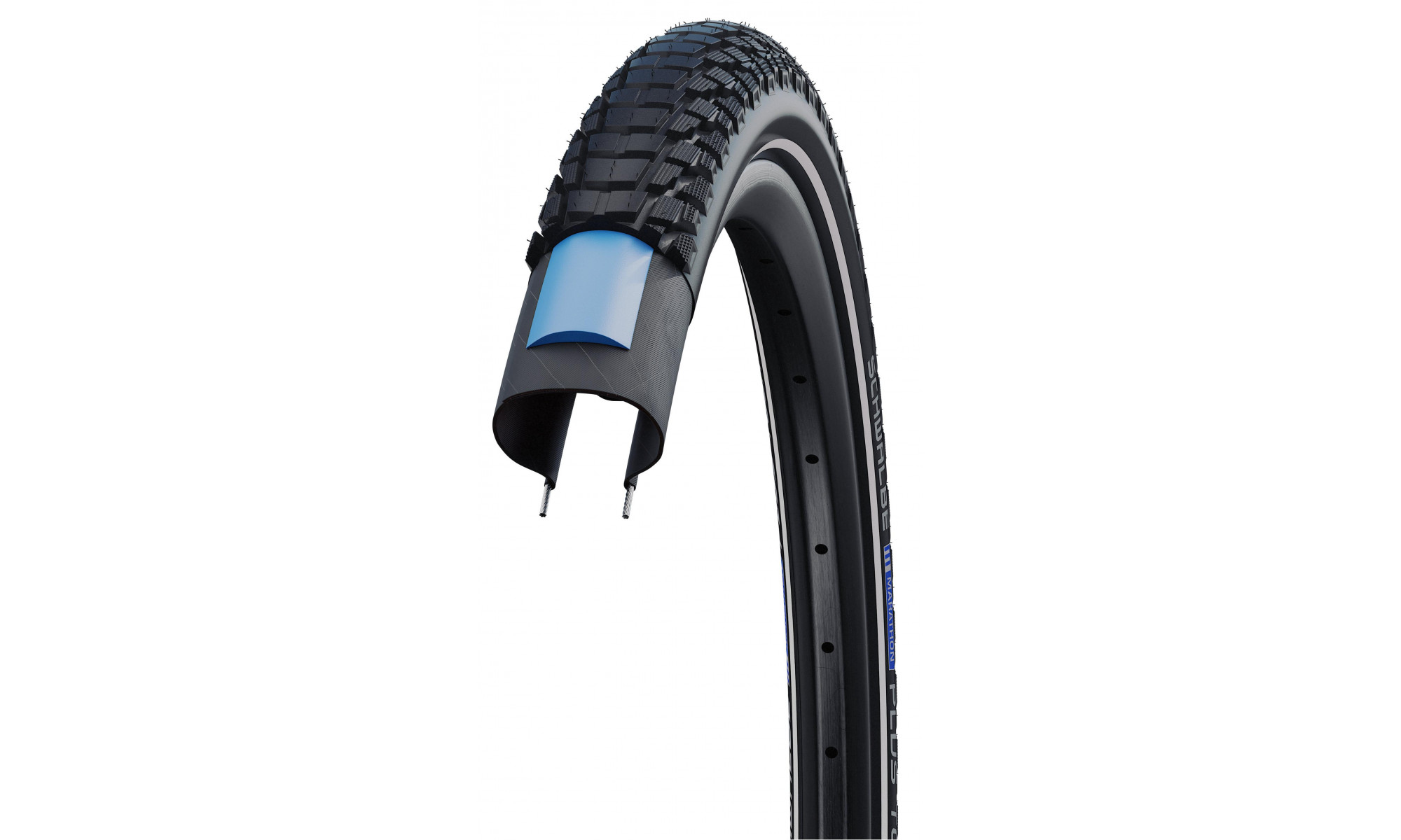 Rengas 28" Schwalbe Marathon Plus Tour HS 619, Perf Wired 40-622 / 28x1.50, 700x38C Addix Black-Reflex - 7