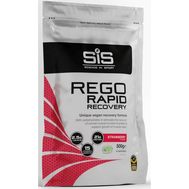 Urheiluruuat jauheena SiS Rego Rapid Recovery Strawberry 500g