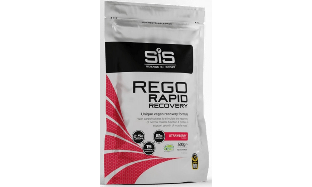 Urheiluruuat jauheena SiS Rego Rapid Recovery Strawberry 500g 