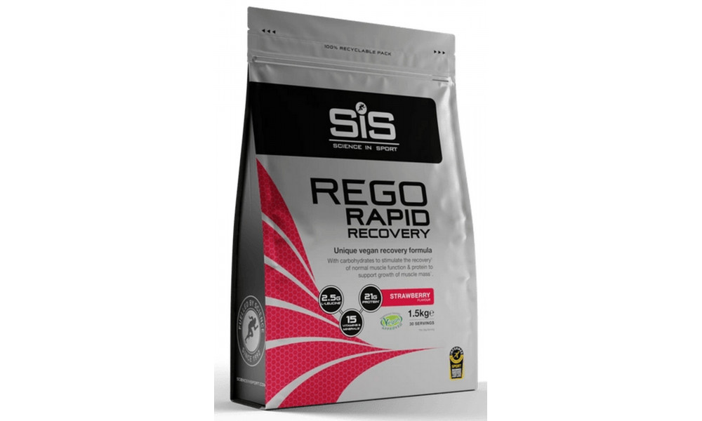 Ravintolisäjauhe SiS Rego Rapid Recovery Strawberry 1.5kg 