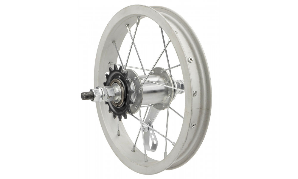 Takapyörä 12" single speed hub, wide alloy singlewall rin - 1