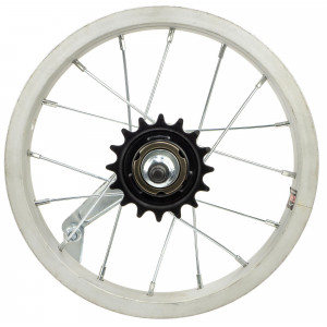 Takapyörä 12" single speed hub, wide alloy singlewall rin