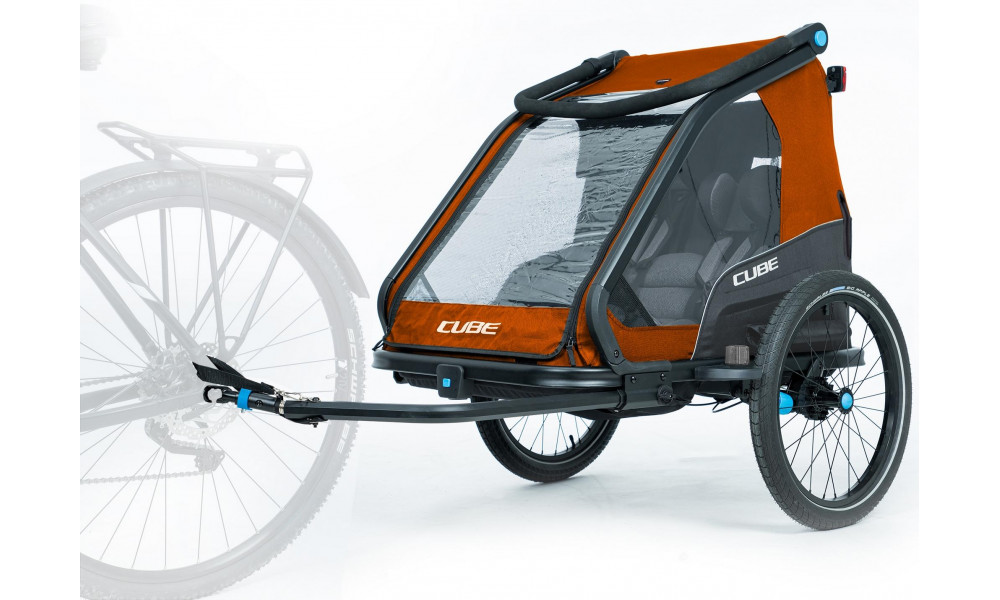 Pyörävaunu Cube Kids Double CMPT X Actionteam grey'n'orange - 3