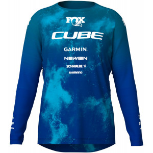 Pyöräilypaita Cube X Actionteam MTB L/S blue'n'green