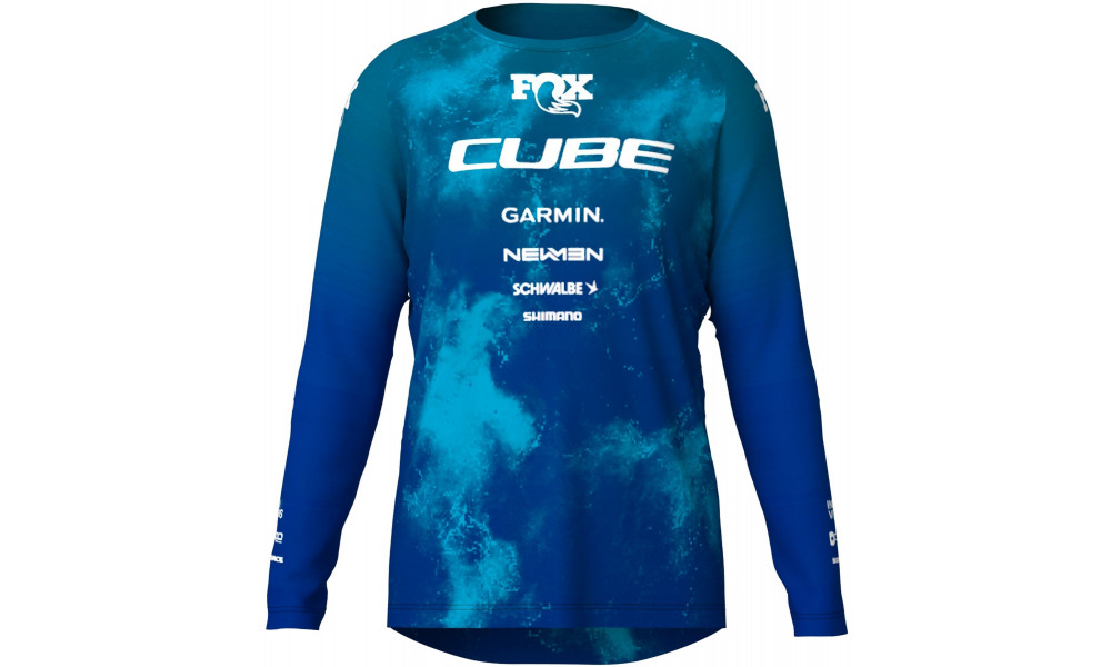 Pyöräilypaita Cube X Actionteam MTB L/S blue'n'green - 1