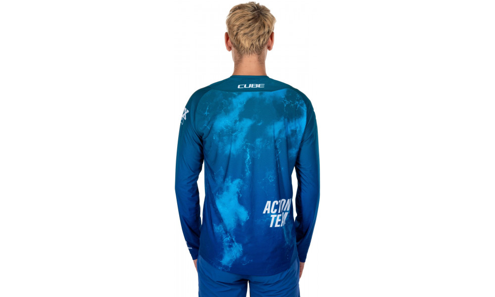 Pyöräilypaita Cube X Actionteam MTB L/S blue'n'green - 5