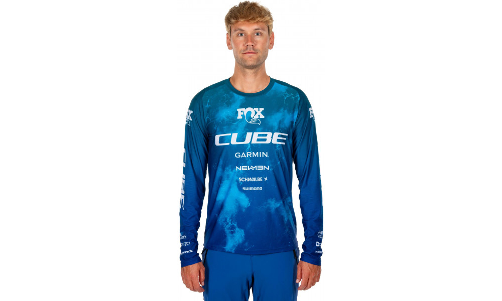 Pyöräilypaita Cube X Actionteam MTB L/S blue'n'green - 6