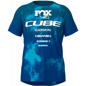 Pyöräilypaita Cube X Actionteam MTB S/S blue'n'green