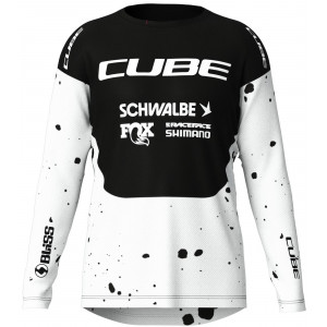 Pyöräilypaita Cube X Factory Racing MTB L/S black'n'white