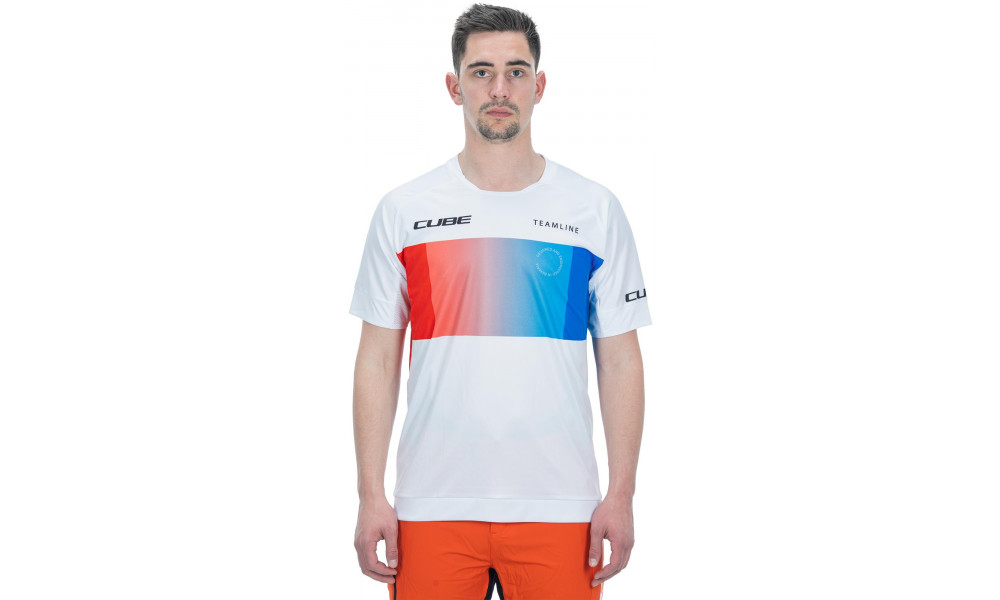 Pyöräilypaita Cube Round S/S MTB white'n'blue'n'red - 5
