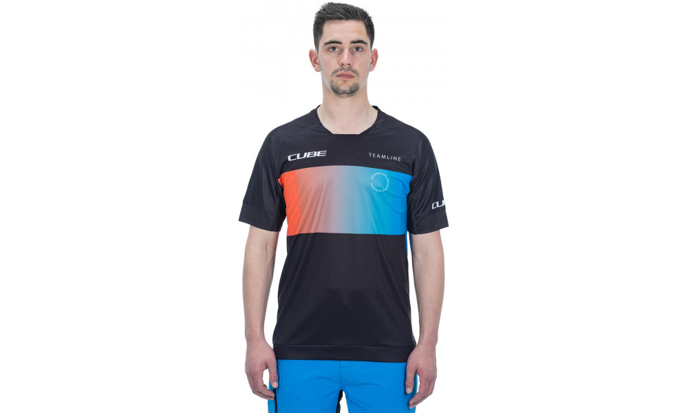 Pyöräilypaita Cube Round S/S MTB black'n'blue'n'red - 5