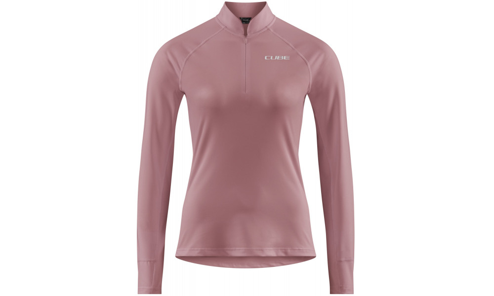 Pyöräilypaita Cube MTB WS L/S Half Zip rose - 1