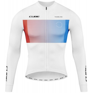 Pyöräilypaita Cube Road/XC L/S white'n'blue'n'red