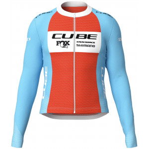 Pyöräilypaita Cube X Factory Racing Road/XC L/S blue'n'orange