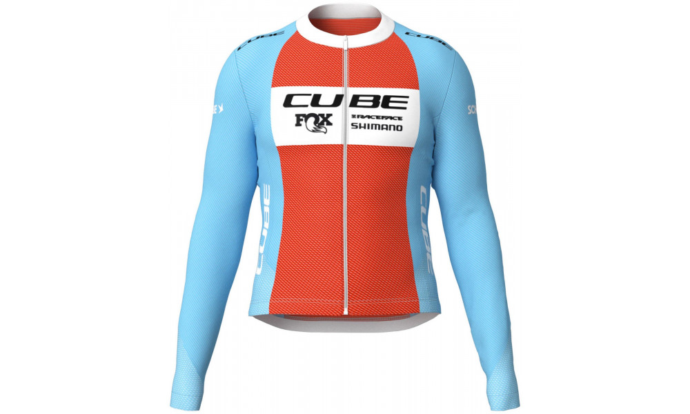 Pyöräilypaita Cube X Factory Racing Road/XC L/S blue'n'orange - 1