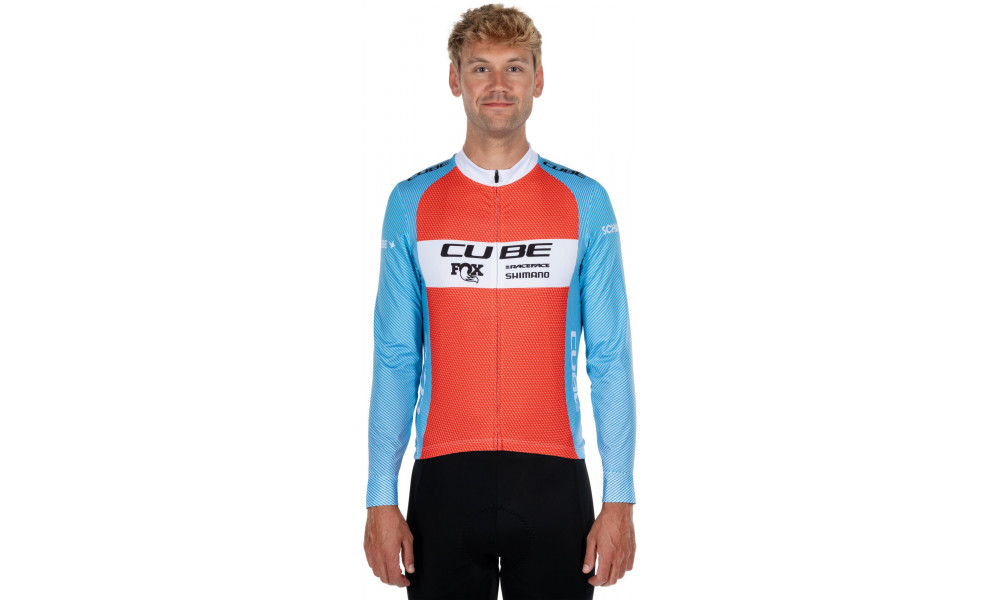 Pyöräilypaita Cube X Factory Racing Road/XC L/S blue'n'orange - 3