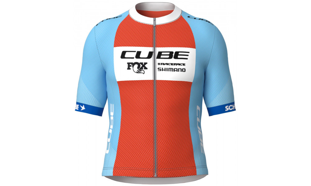 Pyöräilypaita Cube X Factory Racing Road/XC S/S blue'n'orange - 1