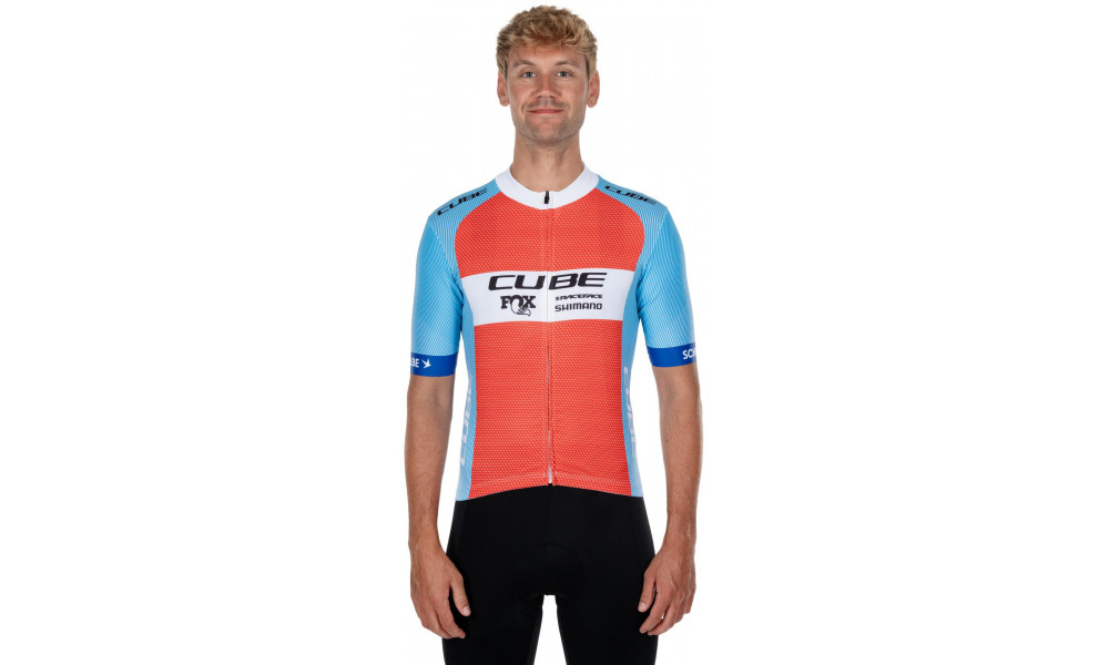 Pyöräilypaita Cube X Factory Racing Road/XC S/S blue'n'orange - 3