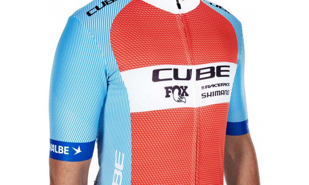 Pyöräilypaita Cube X Factory Racing Road/XC S/S blue'n'orange - 5