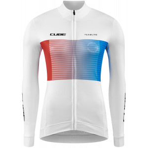 Pyöräilypaita Cube WS Road/XC L/S white'n'blue'n'red