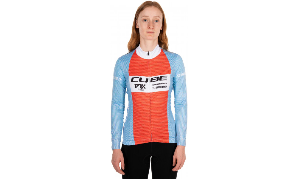 Pyöräilypaita Cube X Factory Racing WS Road/XC L/S blue'n'orange - 5