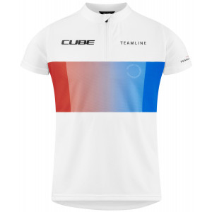 Pyöräilypaita Cube Rookie Teamline S/S white'n'blue'n'red