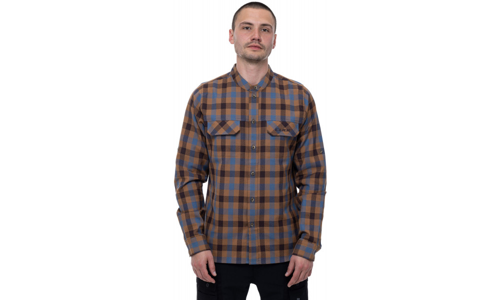 Paita Cube Work L/S brown'n'blue - 1