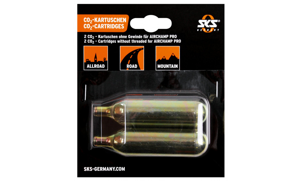 CO2 patruuna SKS for Airchamp 16G, non-threaded (pair) 