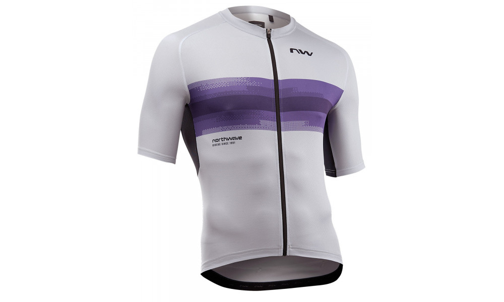 Pyöräilypaita Northwave Force EVO S/S light grey-dark purple - 1