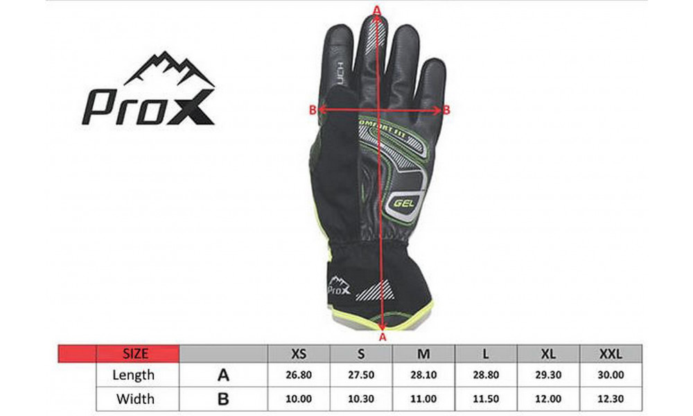 Käsineet Prox Performance Pro Long Gel black-lime-L - 1