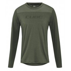 Pyöräilypaita Cube Round Pro TM MTB L/S olive