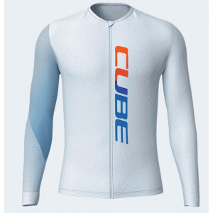 Pyöräilypaita Cube UV-Protection Teamline Road/XC L/S blue