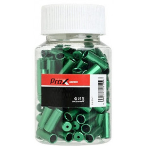 Jarrukuoren päätyholkit ProX Alu green (100pcs.)