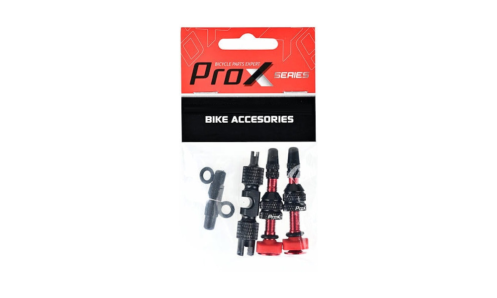 Venttiilin sovitinsarja ProX Tubeless + key 40mm red - 2