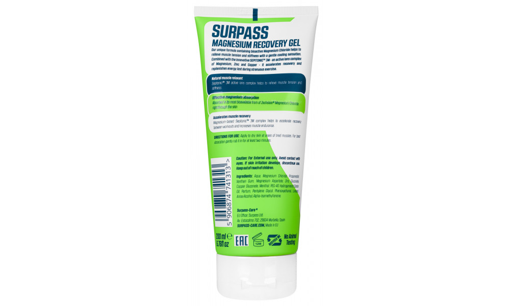 Geeli elpymiseen Surpass Magnesium Recovery 200ml - 4
