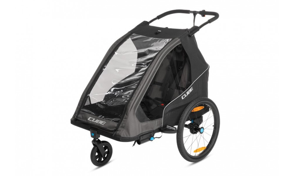 Kids trailer Cube Double Pure black-grey - 1