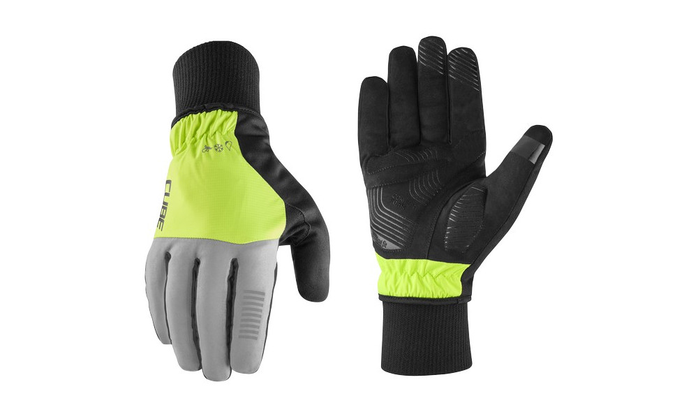 Gloves Cube Winter Long X NF grey'n'yellow - 1
