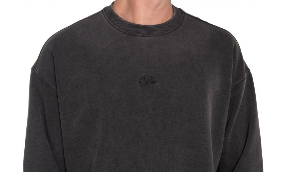 Sweater Cube Organic Script GTY Fit washed grey - 5