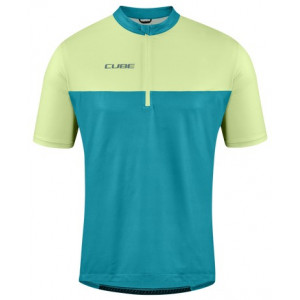 Cycling jersey Cube ATX Half Zip CMPT S/S green'n'lime