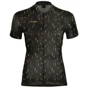 Cycling jersey Cube ATX WS Full Zip CMPT S/S black pattern