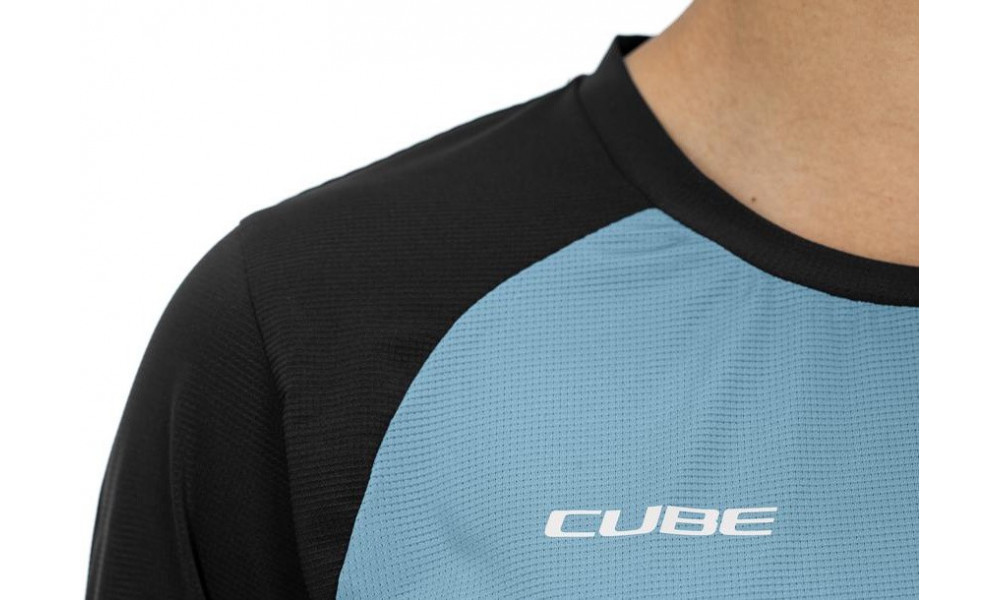 Cycling jersey Cube ATX WS Round Neck L/S blue'n'black - 2