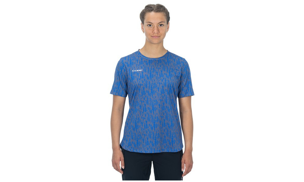 Cycling jersey Cube ATX WS Round Neck S/S violet pattern - 5