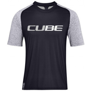 Cycling jersey Cube Vertex Round Neck S/S black