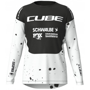 Cycling jersey Cube MTB WS X Factory Racing L/S black'n'white